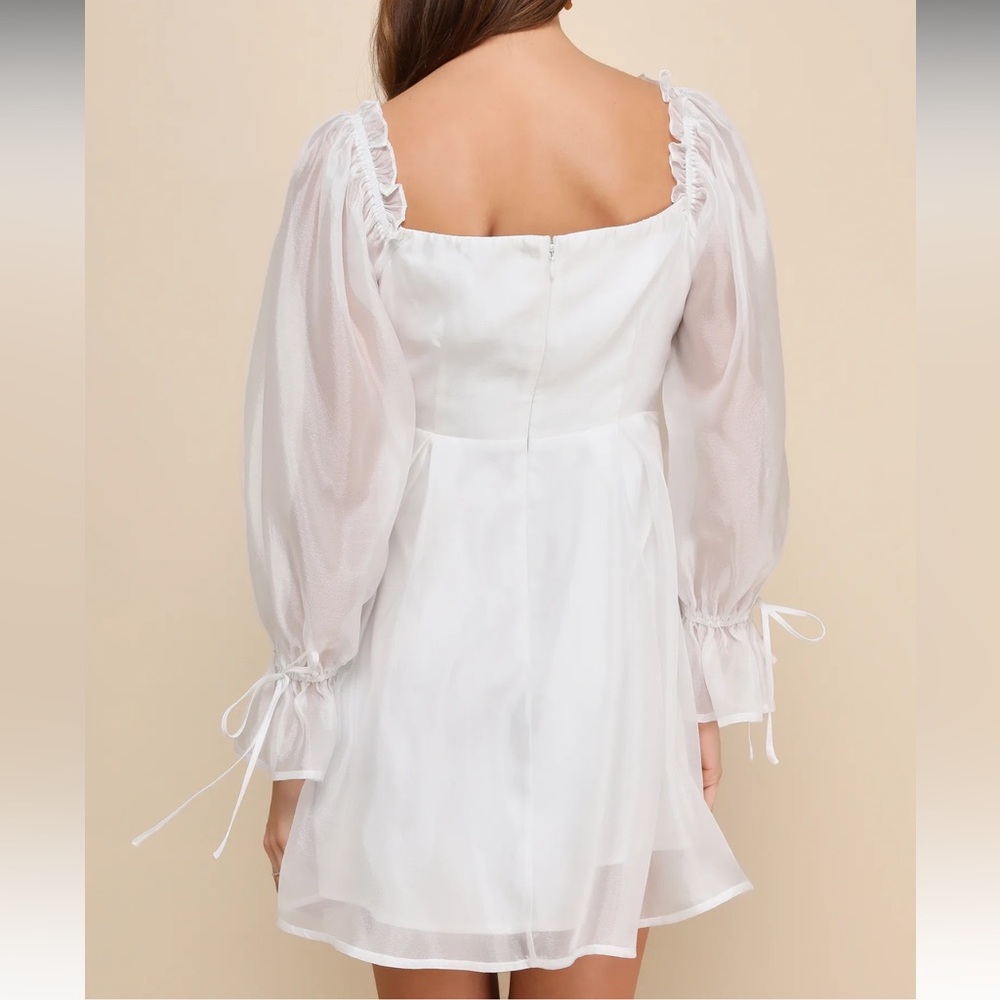 Lulus Darling Image White Chiffon Ruffled Off-the-Shoulder Mini Dress